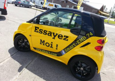 Marquage promotionnel sur véhicule Smart EMB74